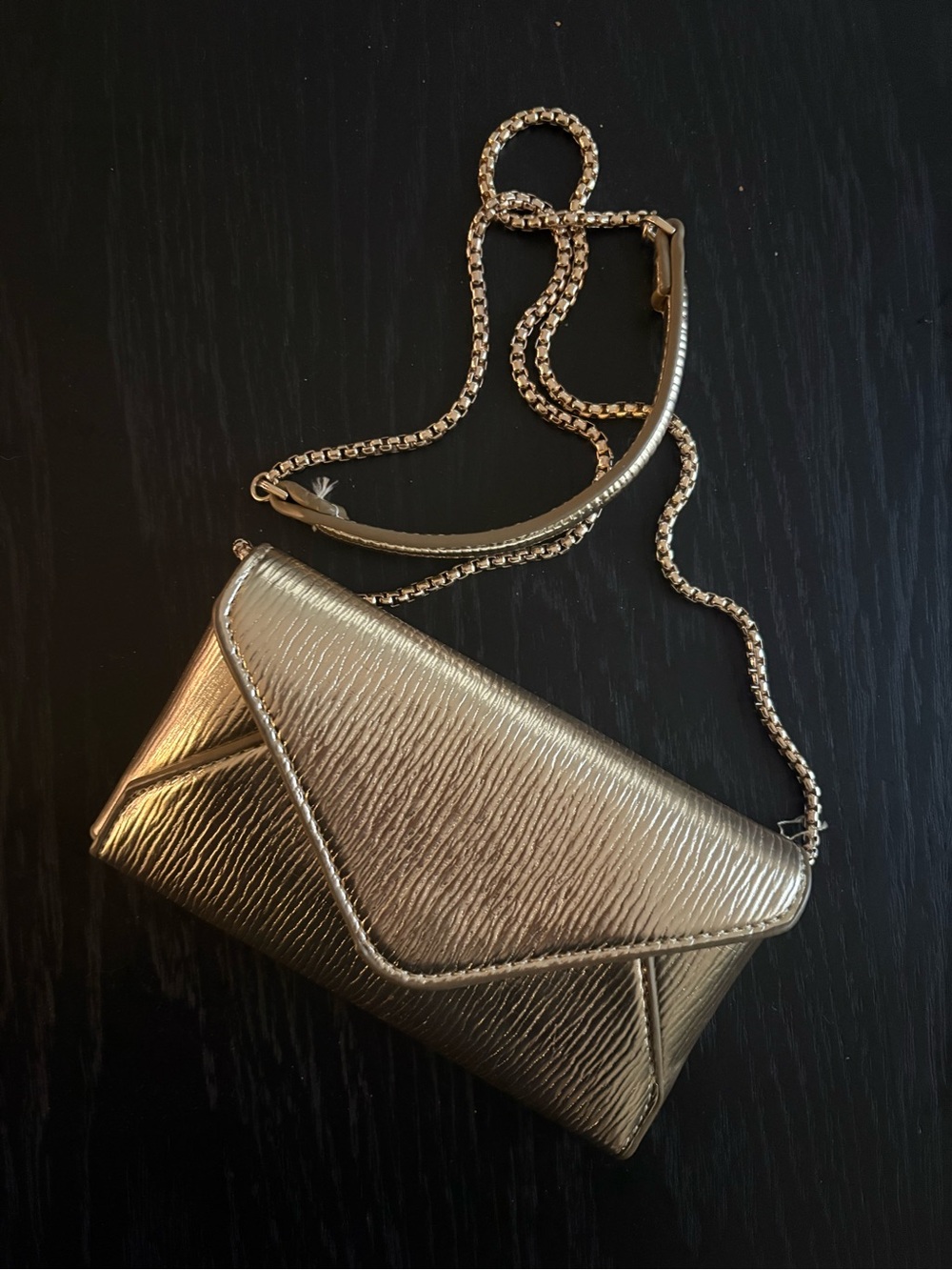 Zara Gold Envelope Crossbody Bag